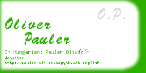 oliver pauler business card